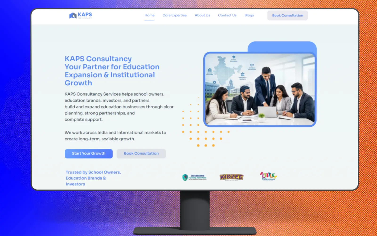 KAPS Consultancy website ka desktop preview